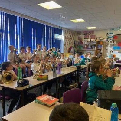 Year 6 Learning a Brass Instrument